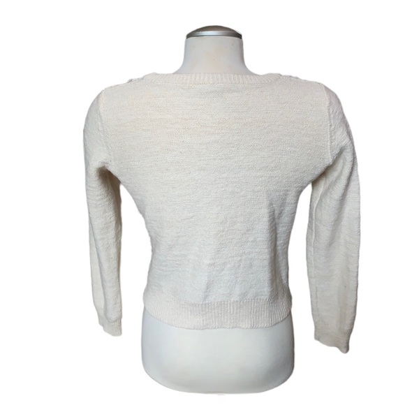 Anthropology MOTH Cream White Knitted Sweater Size Small - Picture 2 of 11